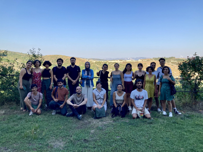 Group photo at Musadağ Museum's front yard in Vakıflı village, September 2022.